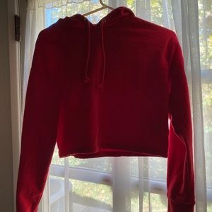 Red Cropped Sweatshirt
